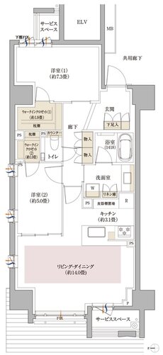 パークホームズ京都烏丸御池 間取り Aタイプ