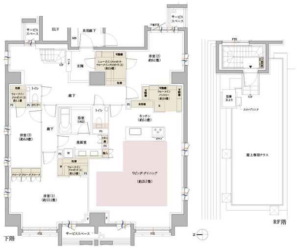 パークホームズ京都烏丸御池 間取り Dタイプ