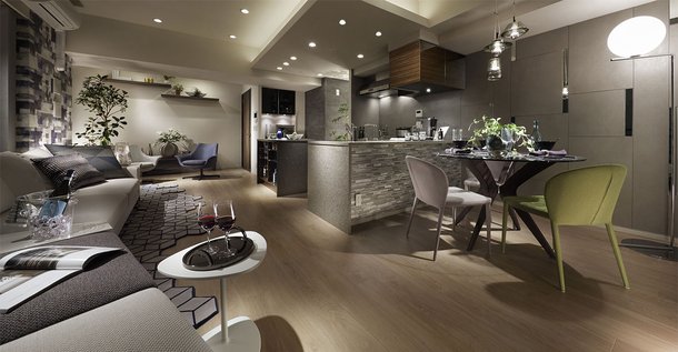 Living Dining Kitchen