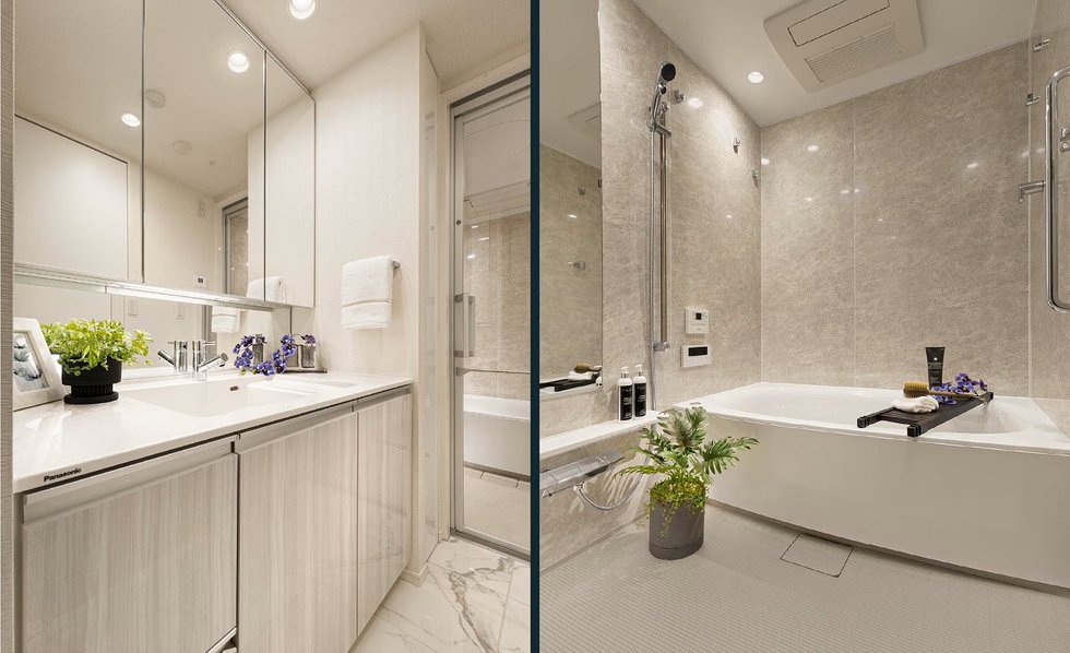左：Powder Room／右：Bathroom