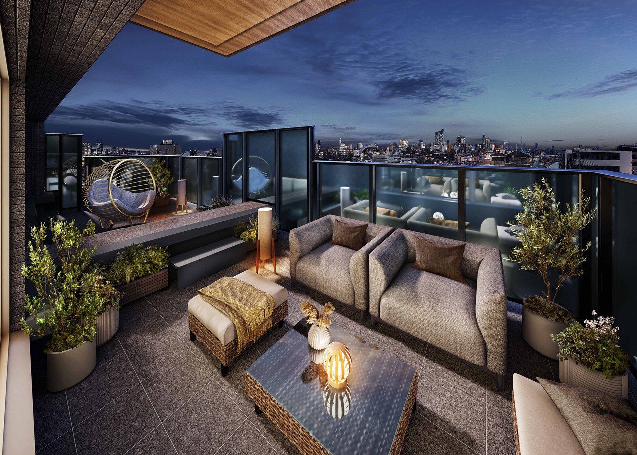 【Irタイプ】ルーフバルコニー付住戸完成予想CG