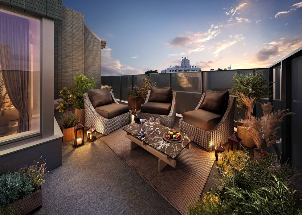 【Srタイプ】ルーフバルコニー付住戸完成予想CG