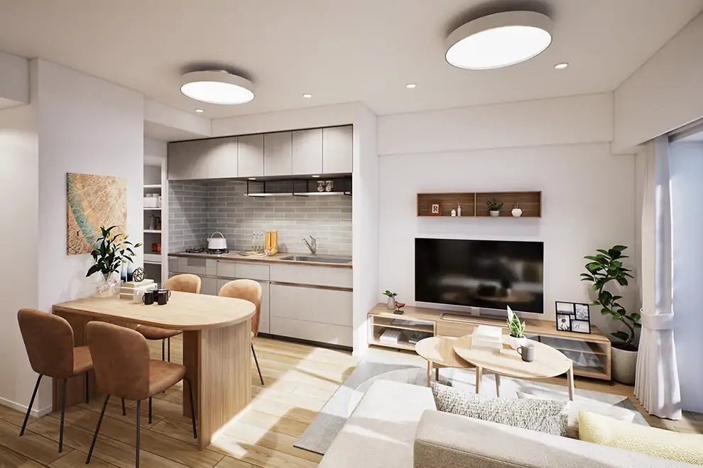 F2タイプ リビング・ダイニング・キッチン（2026年4月撮影）