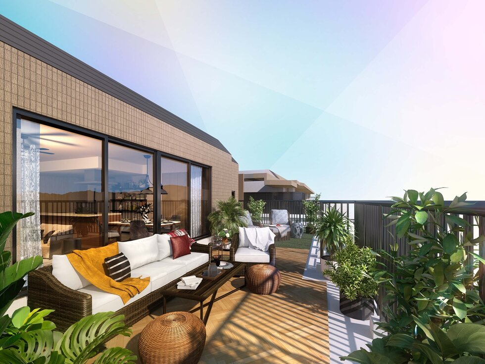 ルーフバルコニー(Yrタイプ ※有償コーディネート例〔費用別途〕)完成予想CG