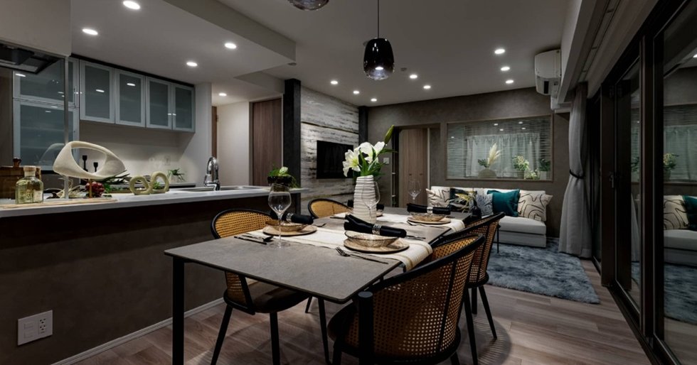 Living Dining Kitchen