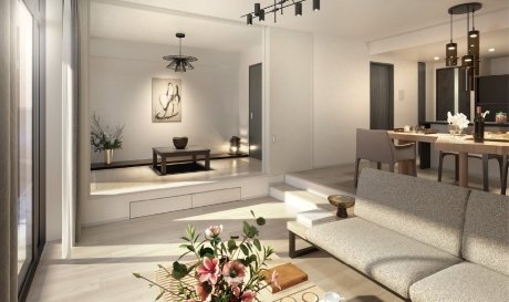 和洋室〈堀りこたつ〉（Bstタイプ有償コーディネート例〈費用別途〉）完成予想CG