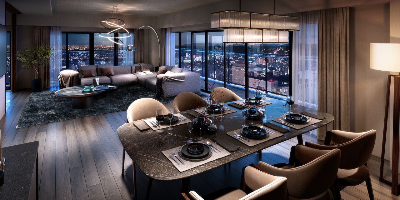 リビング・ダイニング（150P2type／29階）完成予想CG