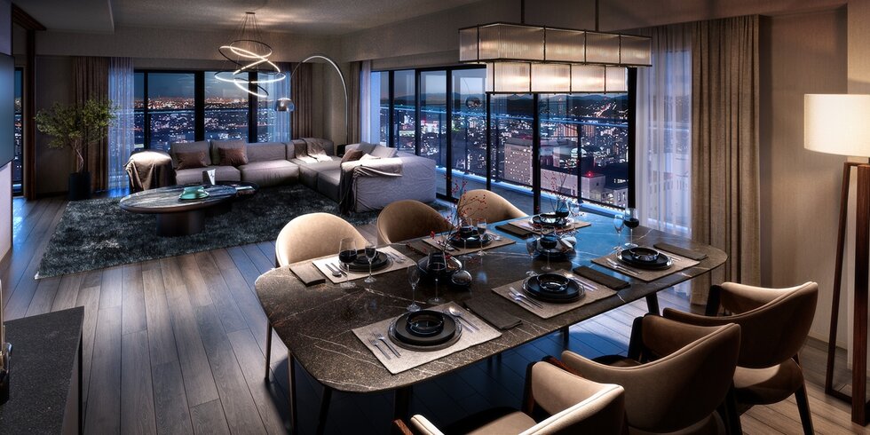 リビング・ダイニング（150P2type／29階）完成予想CG