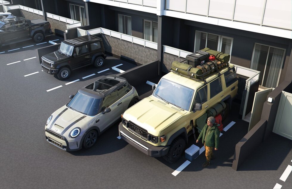 1階専用駐車場完成予想CG（E、Ｆタイプ）