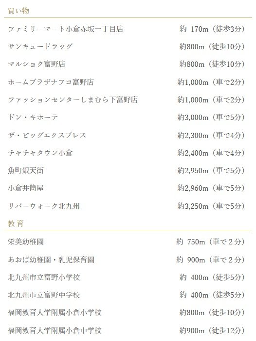 ライフインフォメーション（買い物・教育）