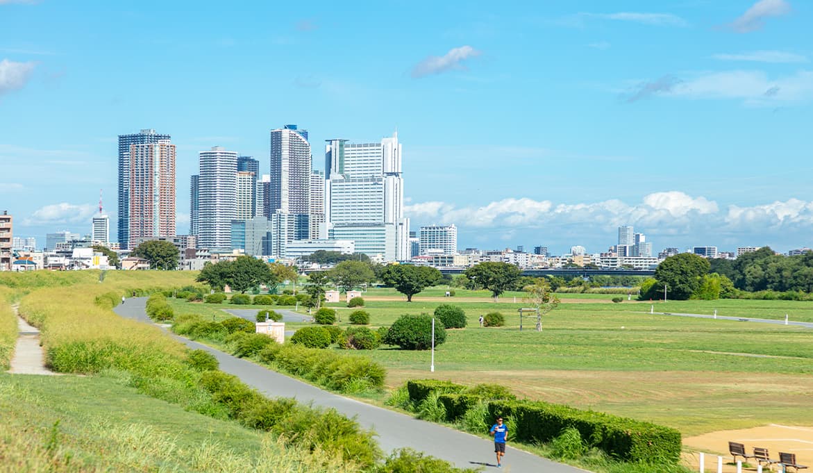 多摩川河川敷
