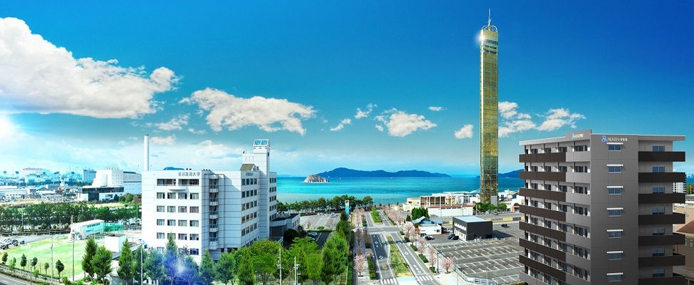外観完成予想図(眺望合成)※2023年12月に現地周辺を撮影しCG加工
