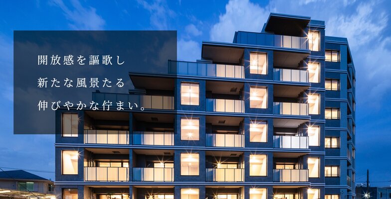 北西外観（夜景）