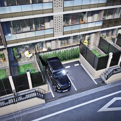 平置駐車場・専用庭完成予想CG