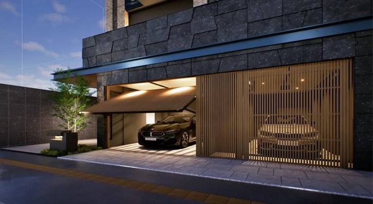 シャッター付専用ガレージ完成予想図