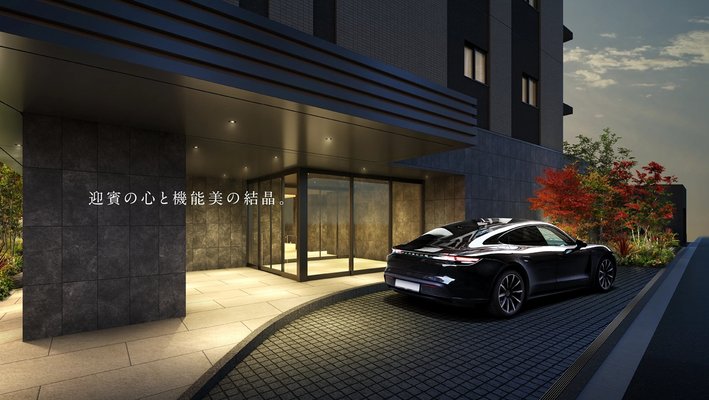 エントランスアプローチ（車寄せ）完成予想CG