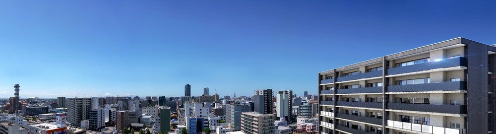 外観合成図(14階より/撮影日：2025年6月)