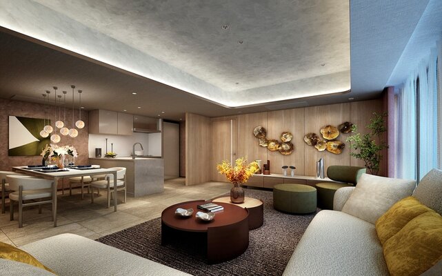 リビング・ダイニング・キッチン完成予想CG（Gタイプ）