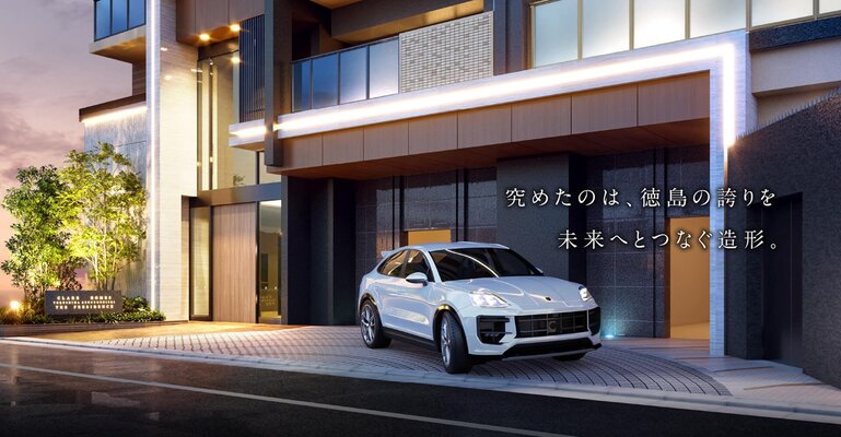 エントランスアプローチ（車寄せ）完成予想CG