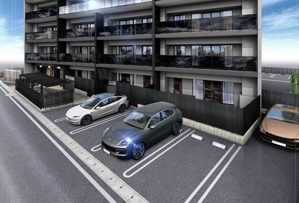 1階住戸専用庭・専用駐車場完成予想図