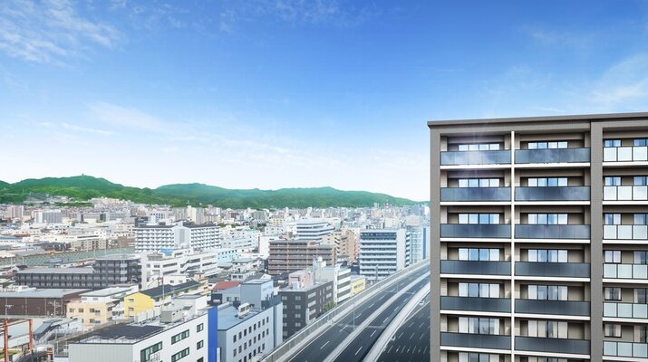 外観完成予想図・周辺の街並み