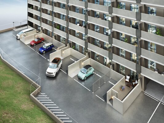 テラス・1階住戸専用駐車場完成予想図