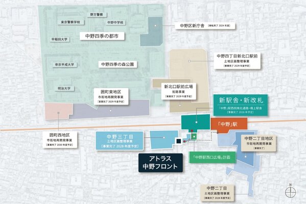 中野駅周辺再開発エリア概念図