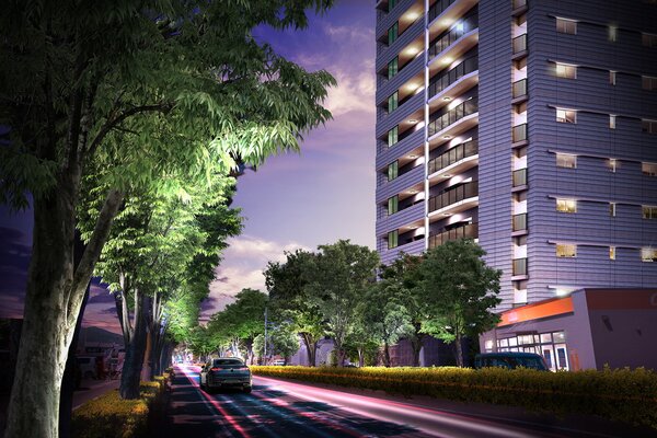 外観完成合成図（2025年8月撮影にCG合成）