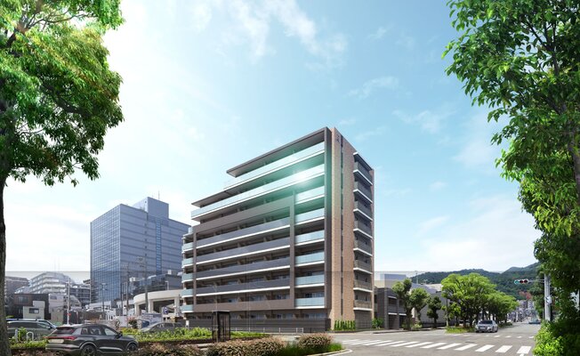 外観完成予想図・現地周辺の街並み