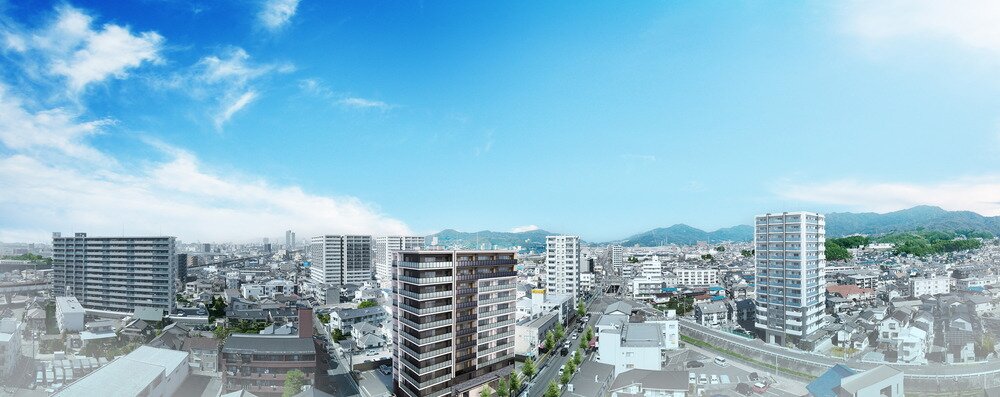 外観完成予想CG（空撮合成）
