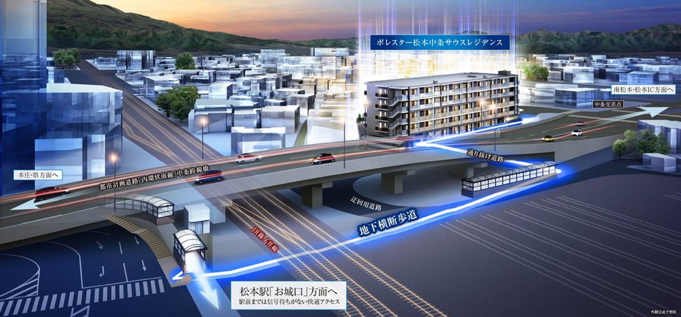 都市計画道路「内環状南線」が令和3年度全線開通予定。
松本駅がさらに身近に。