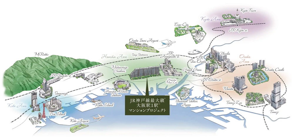 JR神戸線最大級 大阪駅１駅 マンションプロジェクト