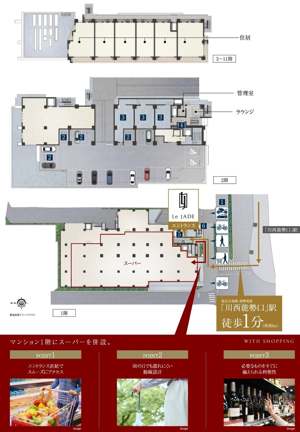 レ・ジェイド川西能勢口駅前