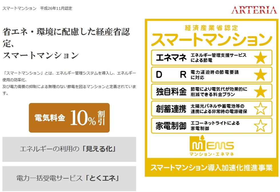省エネ・環境に配慮した経産省認定、スマートマンション