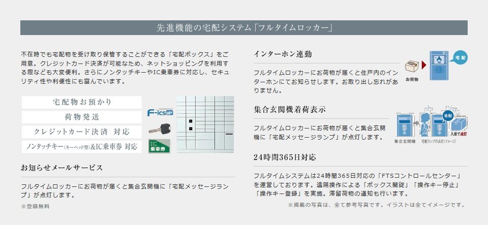 先進機能の宅配システム「フルタイムロッカー」