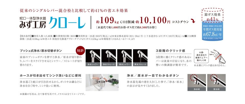 蛇口一体型浄水器みず工房クローレ