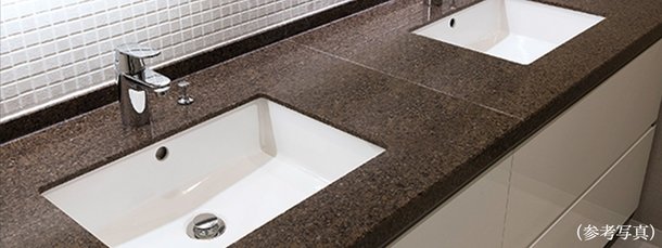 高級人造石カウンター&陶器ボウル