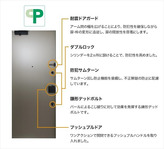 CP認定玄関ドアセキュリティ