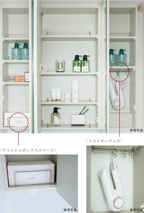 三面鏡裏収納