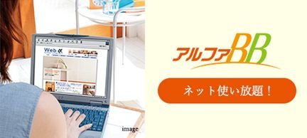 入居後すぐに使えて、使い放題のアルファBB対応です。