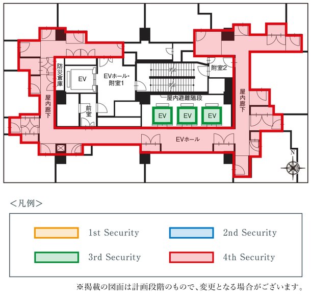 共用部セキュリティ
平面図(16〜28F分譲フロアの例)
