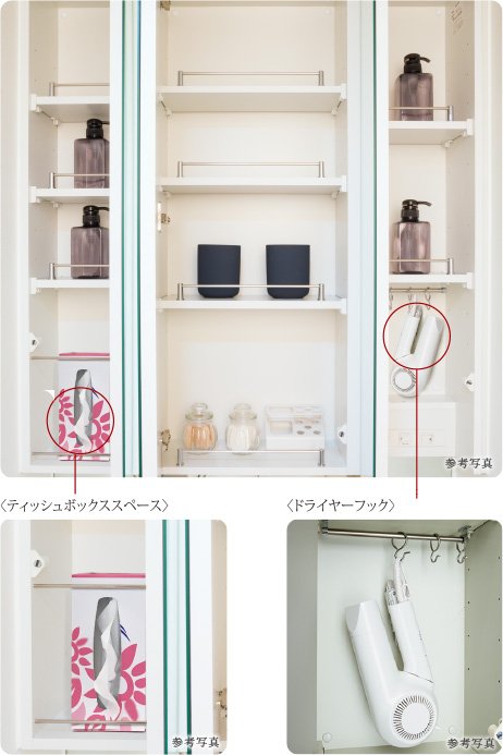 三面鏡裏収納