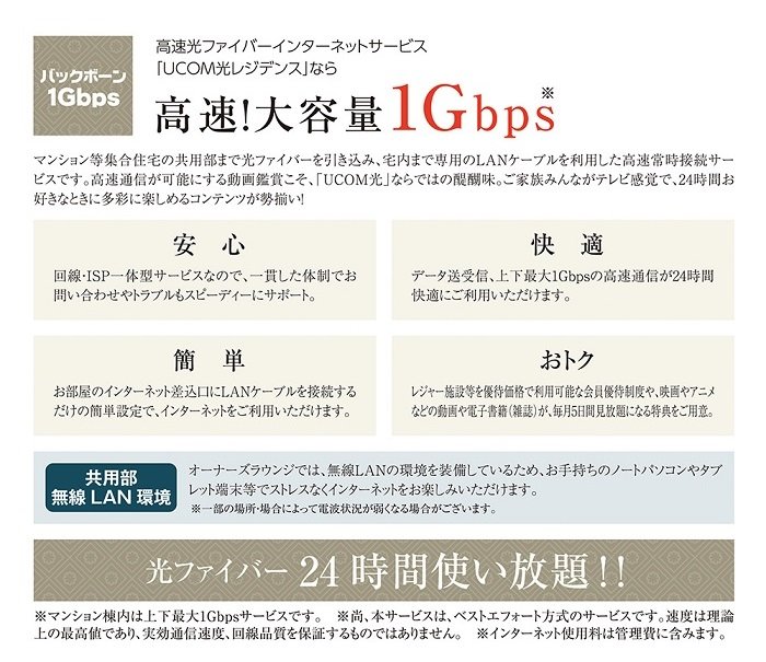 高速光ファイバーインターネットサービス【UCOM光レジデンス】