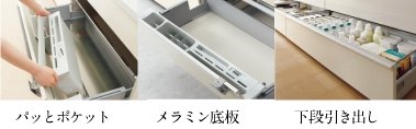 3つのパート立体収納