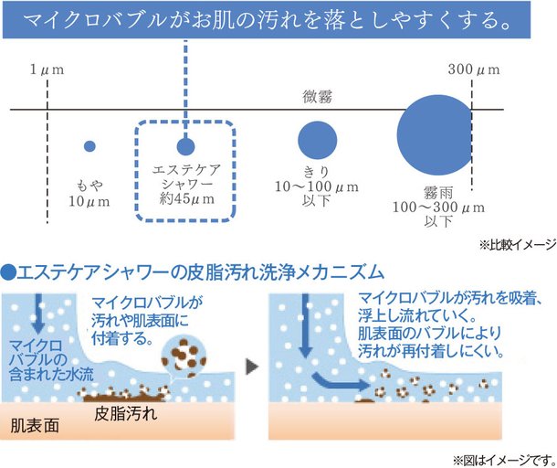 エステケアシャワー標準装備。
