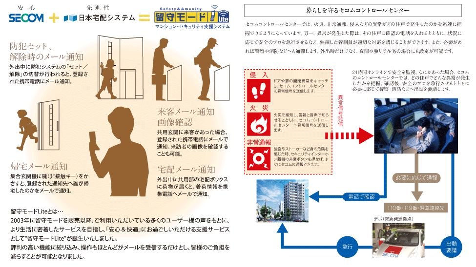 セコムと日本宅配システム株式会社による安心の携帯電話のメールによるセキュリティ支援システム。
