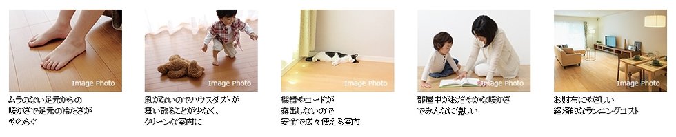 「ガス温水床暖房」の特徴