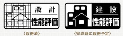 品確法の住宅性能表示制度に基づく2つの住宅性能評価書。