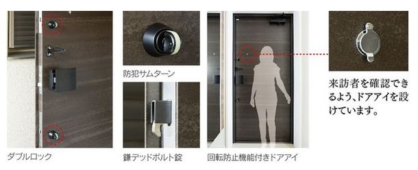二重ロック付きプッシュプル玄関ドア