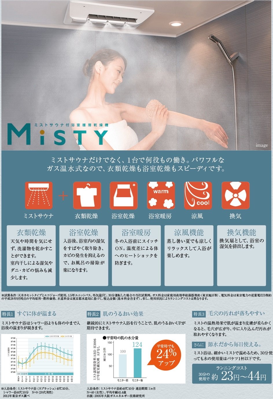 ミストサウナ付浴室暖房乾燥機「ミスティ」